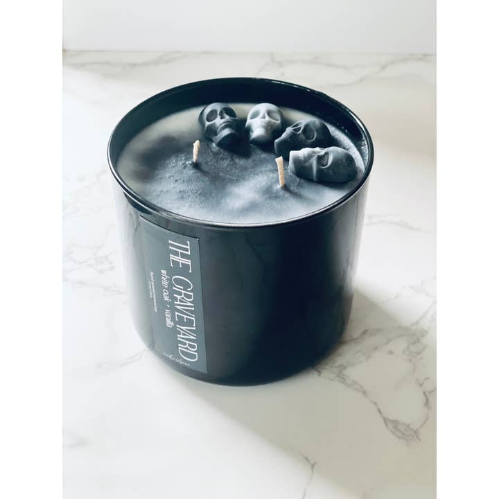 Candle Cabana - Wholesale Jar/Filled Candle - 17 OZ The Graveyard Candle - Natural Soy + Fall Candles