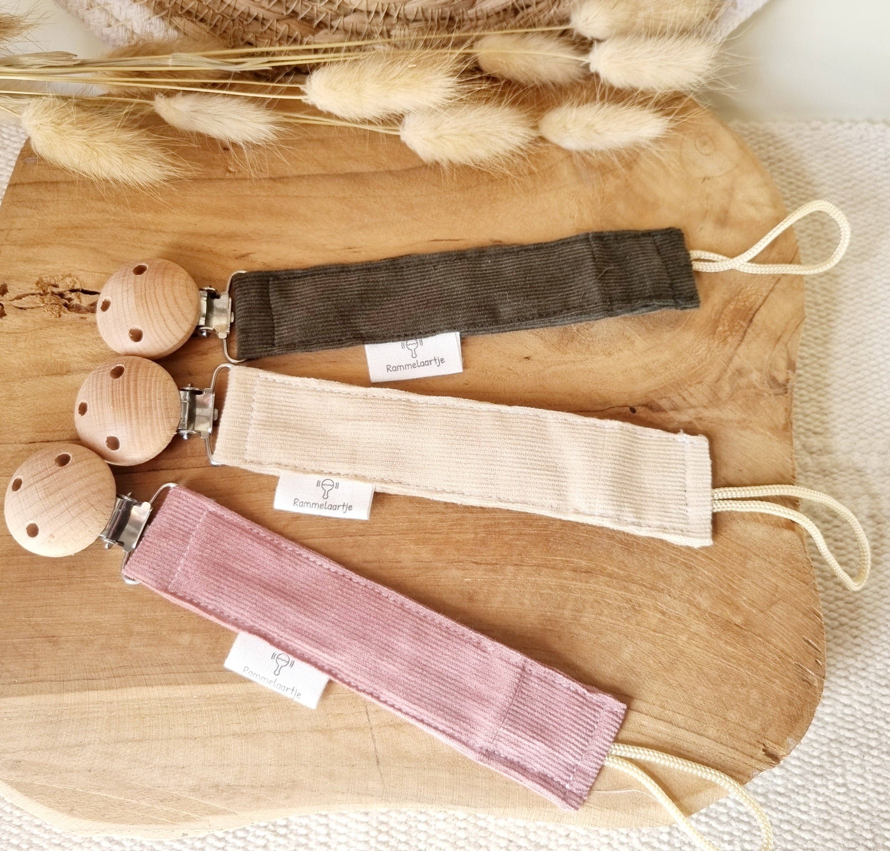 Rammelaartje - Wholesale Pacifier Clip - Baby - Basic corduroy pacifier clip - Beige2