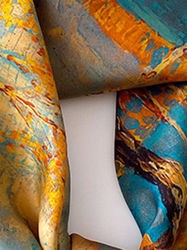 AMARILLO Bufanda estampada cuadrada Leisure Fashion de venta al por mayor en Faire1