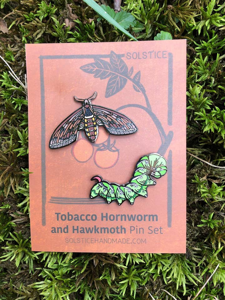 Tomathornmask emaljstiftsats - tomatmask sfinx hökmoth för wholesale av Solstice Handmade