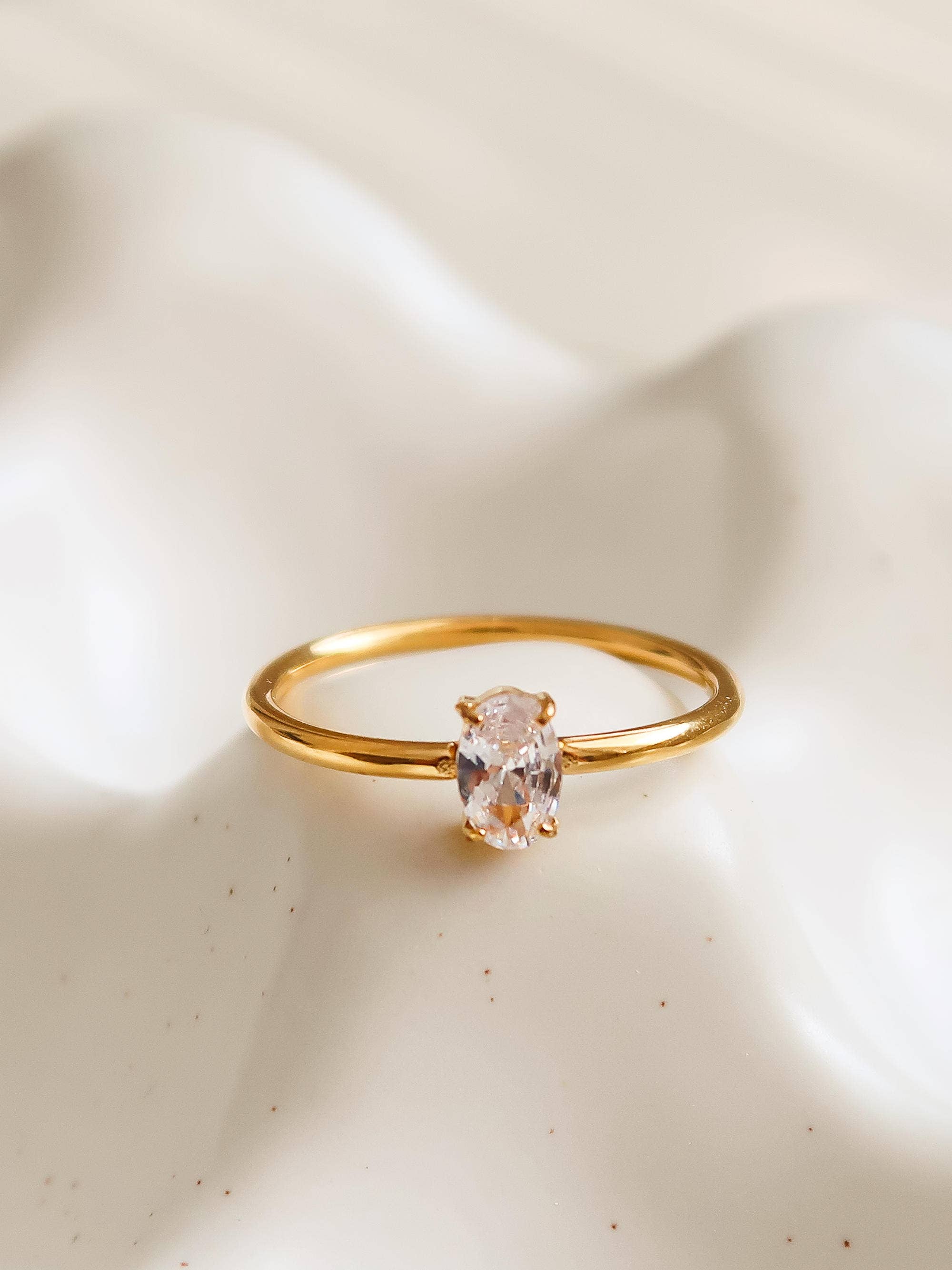 Boris 18K Gold Non-Tarnish CZ Square Thin Ring for wholesale on Faire