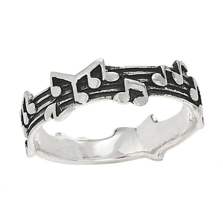 Musical Band Sterling Silver Ring for wholesale by Tiger Mountain Jewelry
