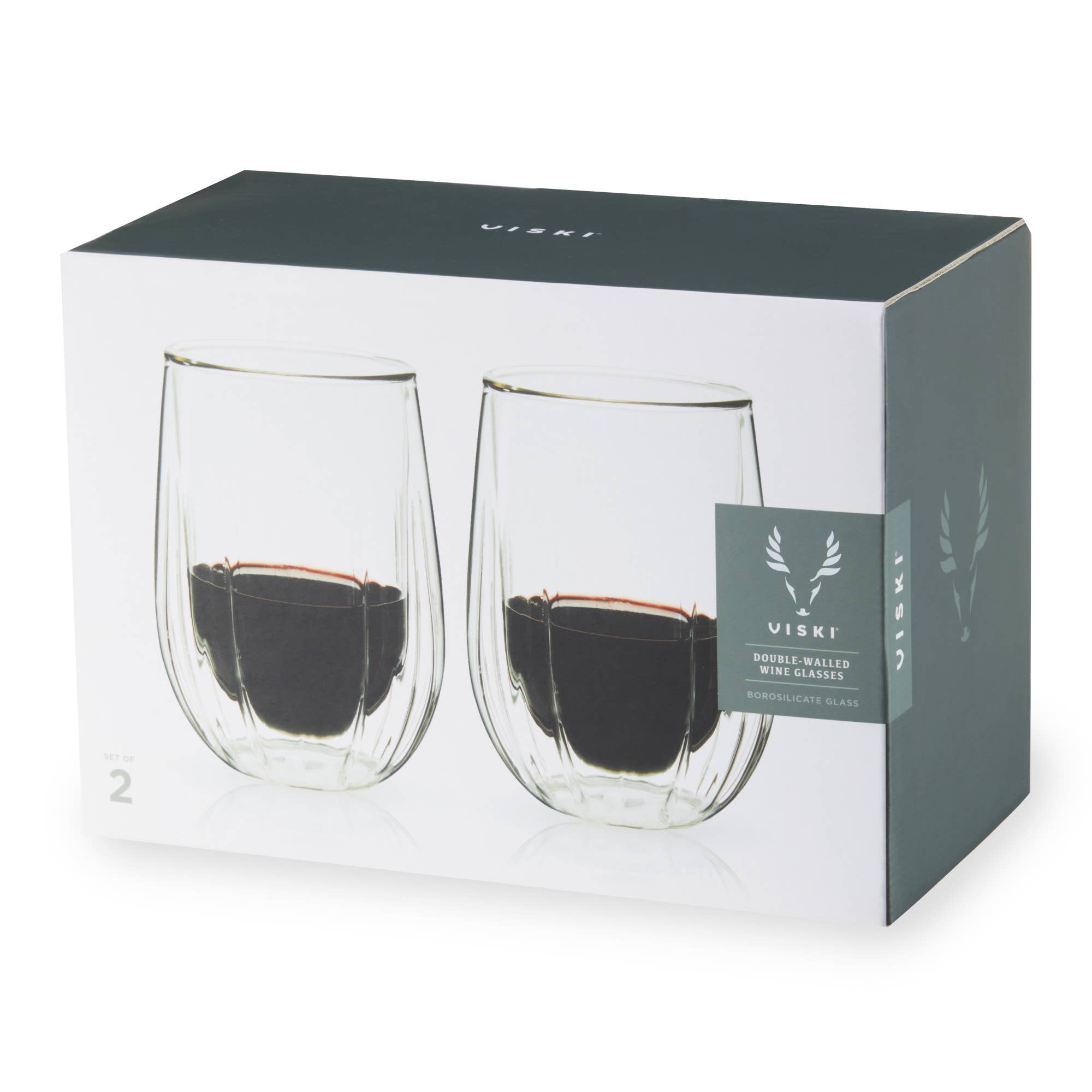 Viski - Wholesale Wine Glass - Double Walled Wine Glasses Set of 21