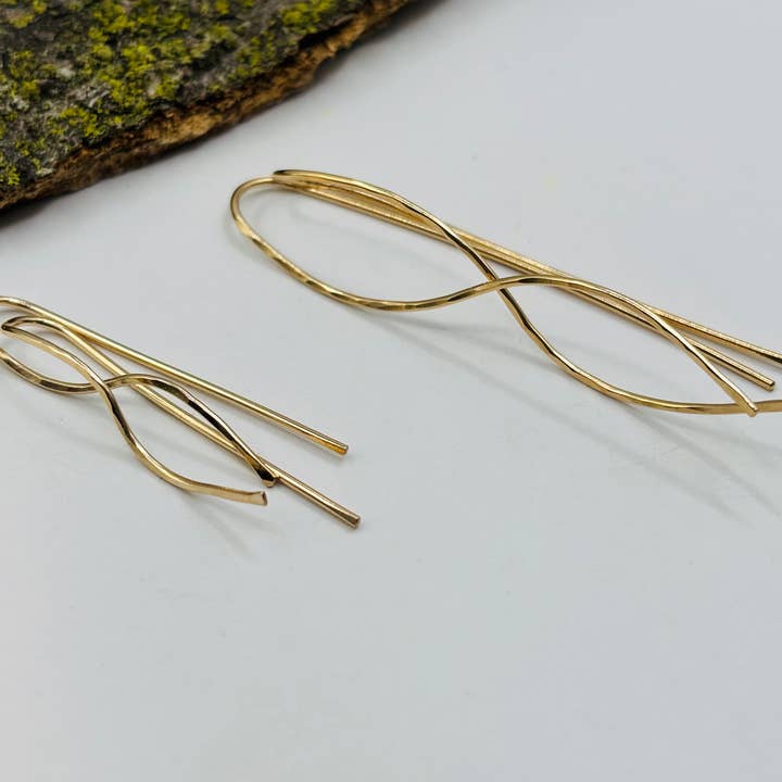 Rachel Renee Jewelry - Wholesale Dangle Earrings - FLORA Mini Tendril Threaders and Ear Climbers