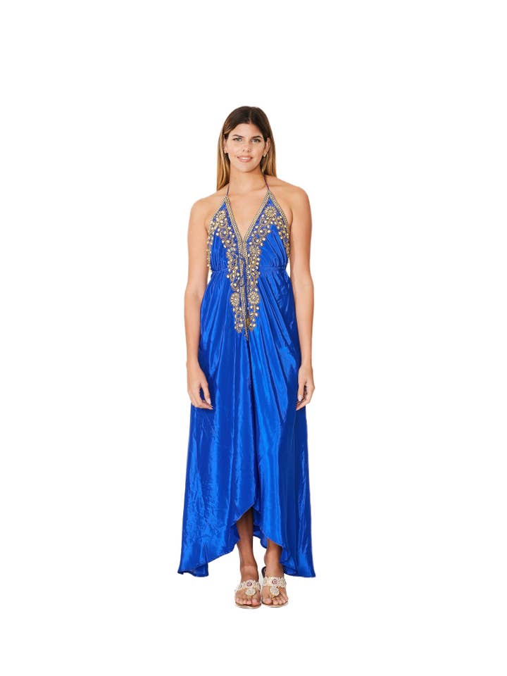Ranee's - Vente Robe – femme - Robe bleue royale à ornements1