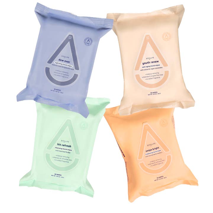 My Spa Life – wholesale Face & body wipes – Skincare Makeup Remover Facial Wipes Multi-Pack - 4 Pk