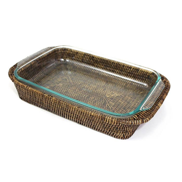 Matahari - Wholesale Serving Tray - 3 qt. Pyrex Bakeware Tray Oblong Shape (Pyrex Included) - AB1