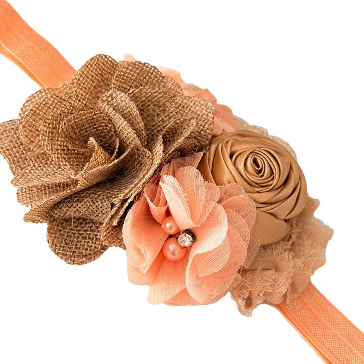 Bebis persika bebis vintage hårband, solbränt bebis hårband för wholesale av Jazy and Eve