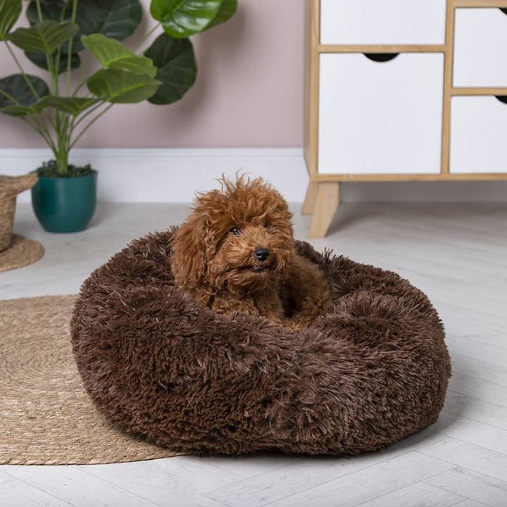 DUPPIDU SHAGGY hundeseng D40x20 320 g 4 assort. mørke farver for engroshandel hos VdE Tivoli 1996