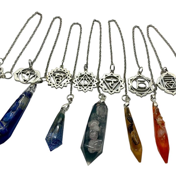 Orgonics by Driftwood Works Inc - Wholesale Meditation Supplies - The Group of Seven Chakra Pendulums0