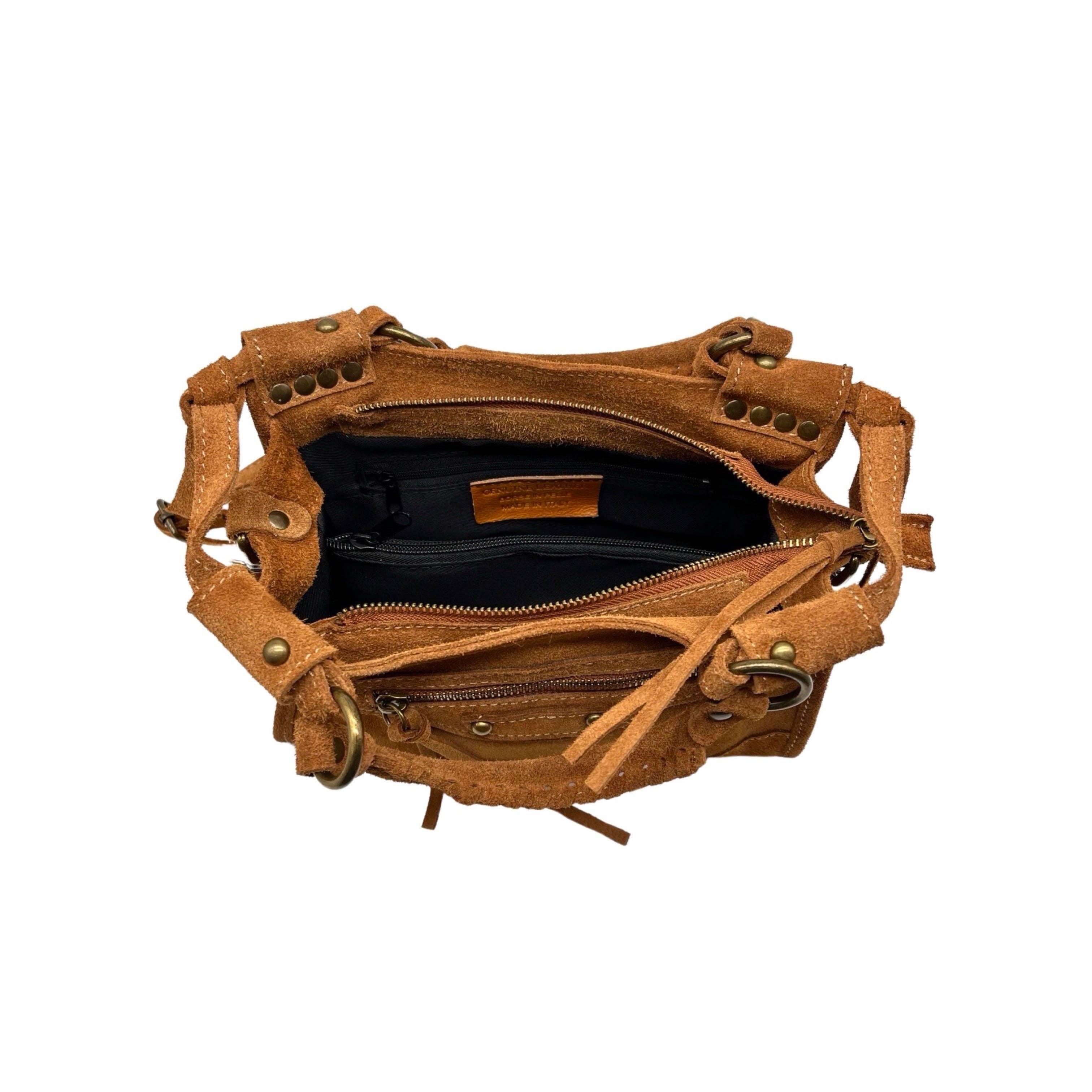 Louisa lee - Venta al por mayor Bolso con asas - Mujer - Bolso Olaya de piel de ante con tachuelas5