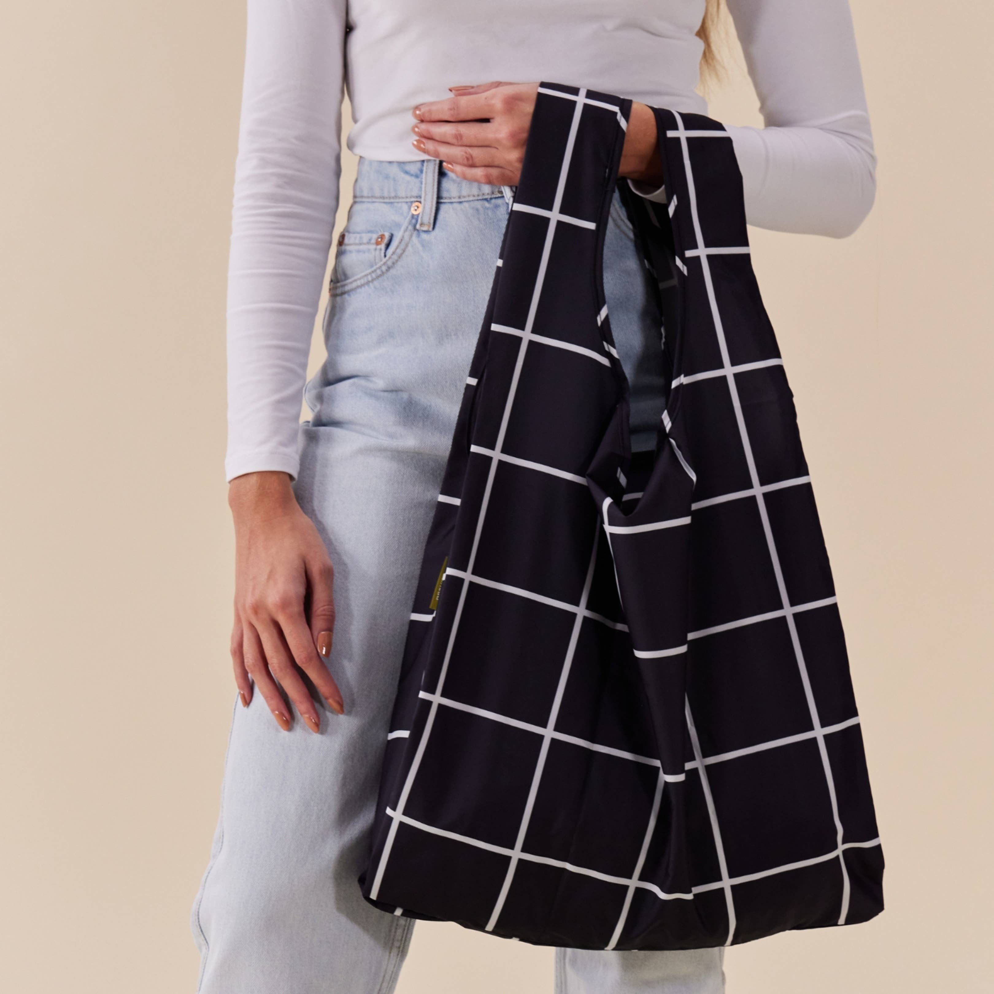 Original Duckhead USA - Wholesale Grocery/Shopping Bag - Stylish Black Grid Reusable Eco-friendly Shopping Bag4