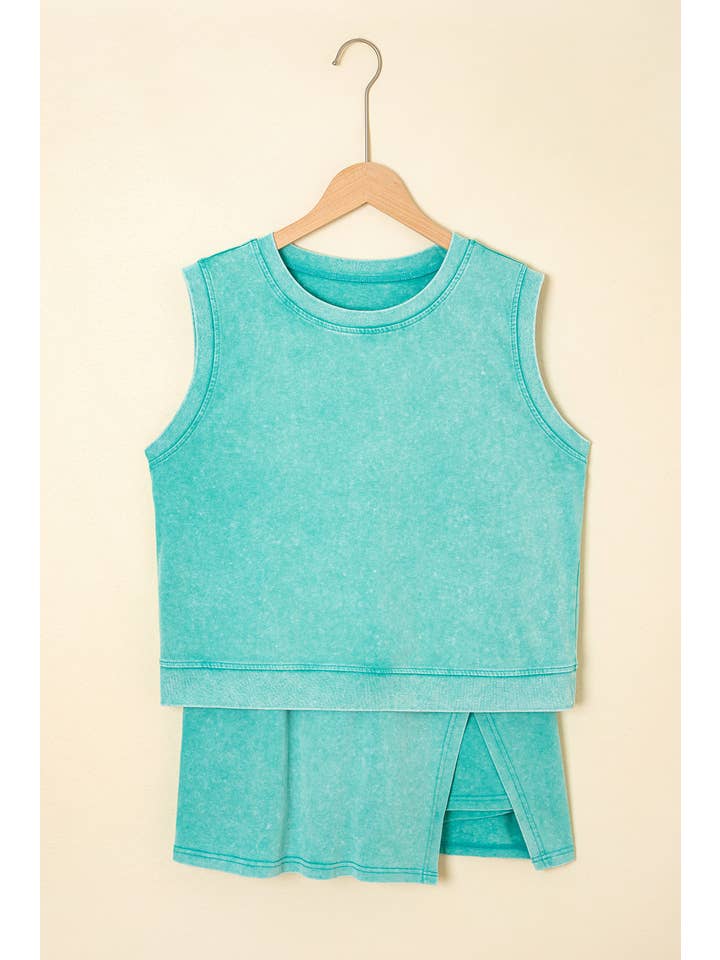 LA Society - Vente Ensemble haut et jupe - Femme - Ensemble 2 pièces : débardeur effet minéral et jupe fendue doublée6