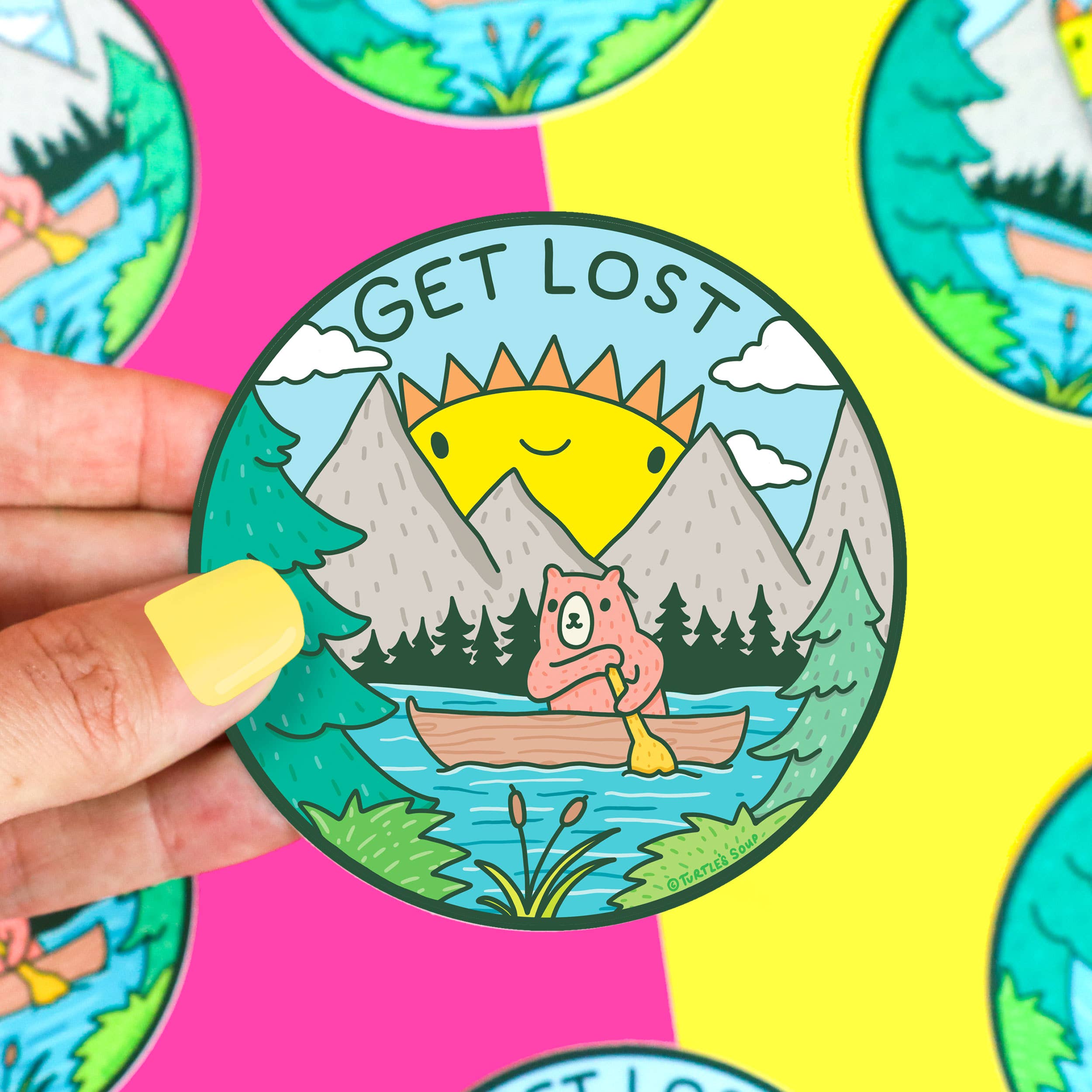 Turtle's Soup - Wholesale Sticker - Get Lost Wilderness Badge Mountains Vinyl Sticker