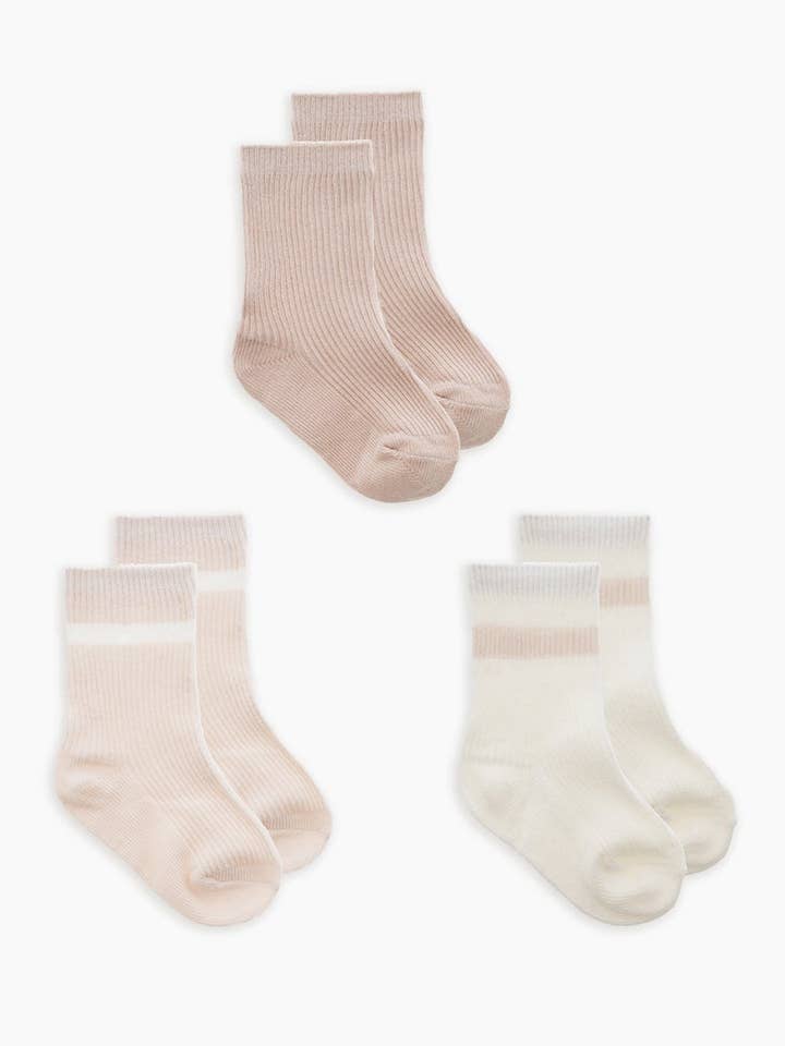 Organic Cotton 3-Pack Baby Crew Socks - Eggnog for wholesale by Gertex