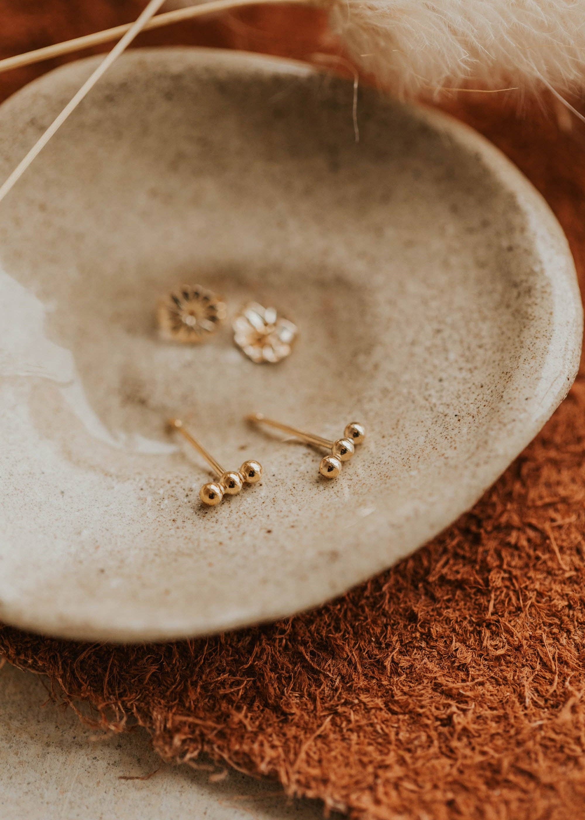 Hello Adorn - Wholesale Stud/Post Earrings - Triple Dot Studs | 14kt Gold Fill + Sterling Silver3