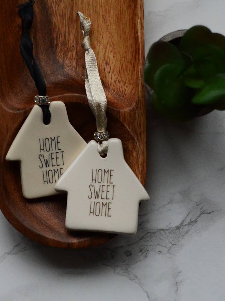 Home Sweet Home Ceramic Heart / House for wholesale by Dimbleby Ceramics