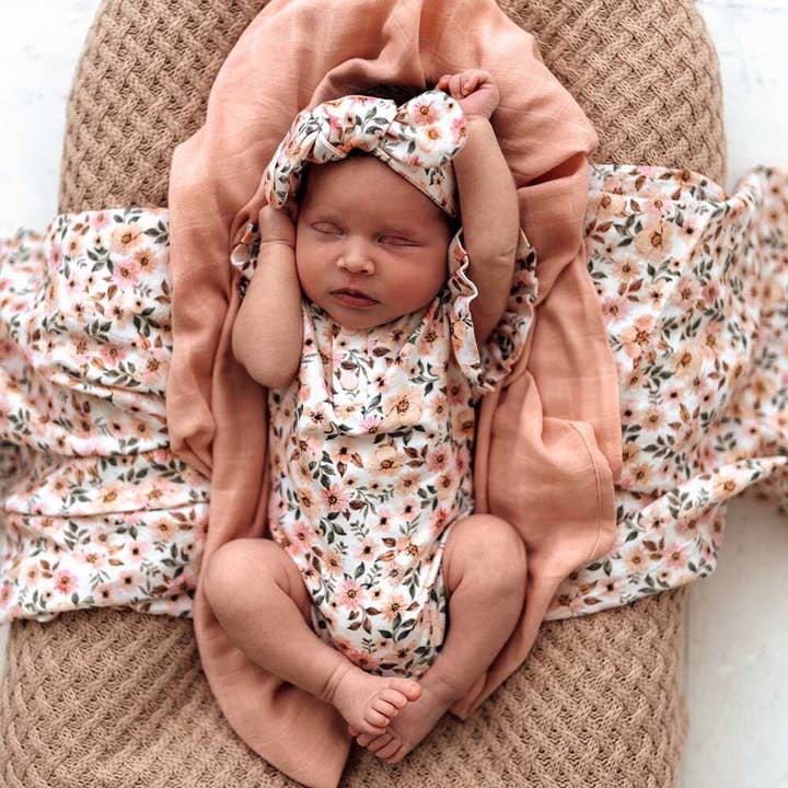 Snuggle Hunny - Wholesale Swaddle - Baby - Spring Floral Organic Muslin Wrap