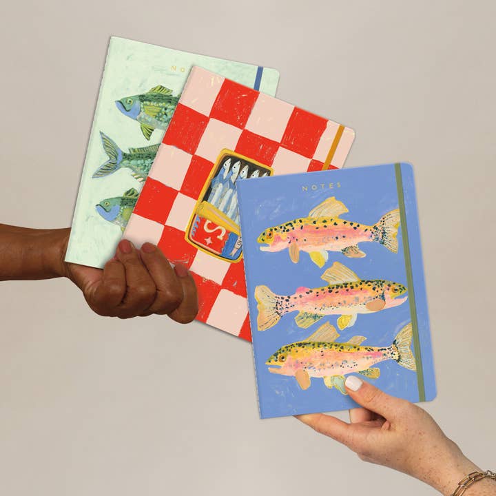 Seedlings - Wholesale Notebook - Three Fish Seedlings Sewn Trio Notebook Set