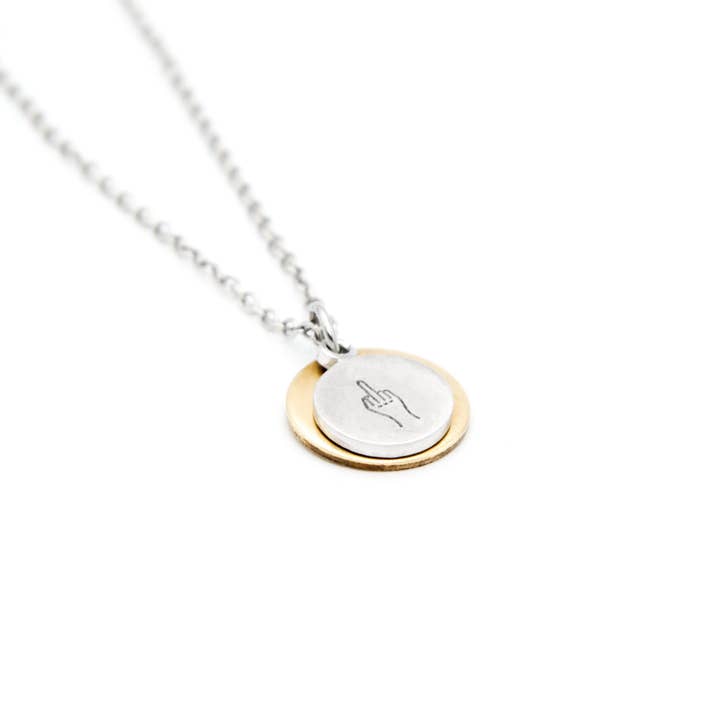 Tiny Middle Finger Necklace for Women, Middle Finger Jewelry, Coworker Leaving Gift for Women, Funny Gifts for Best Friends for wholesale by Stamp and Stampbility