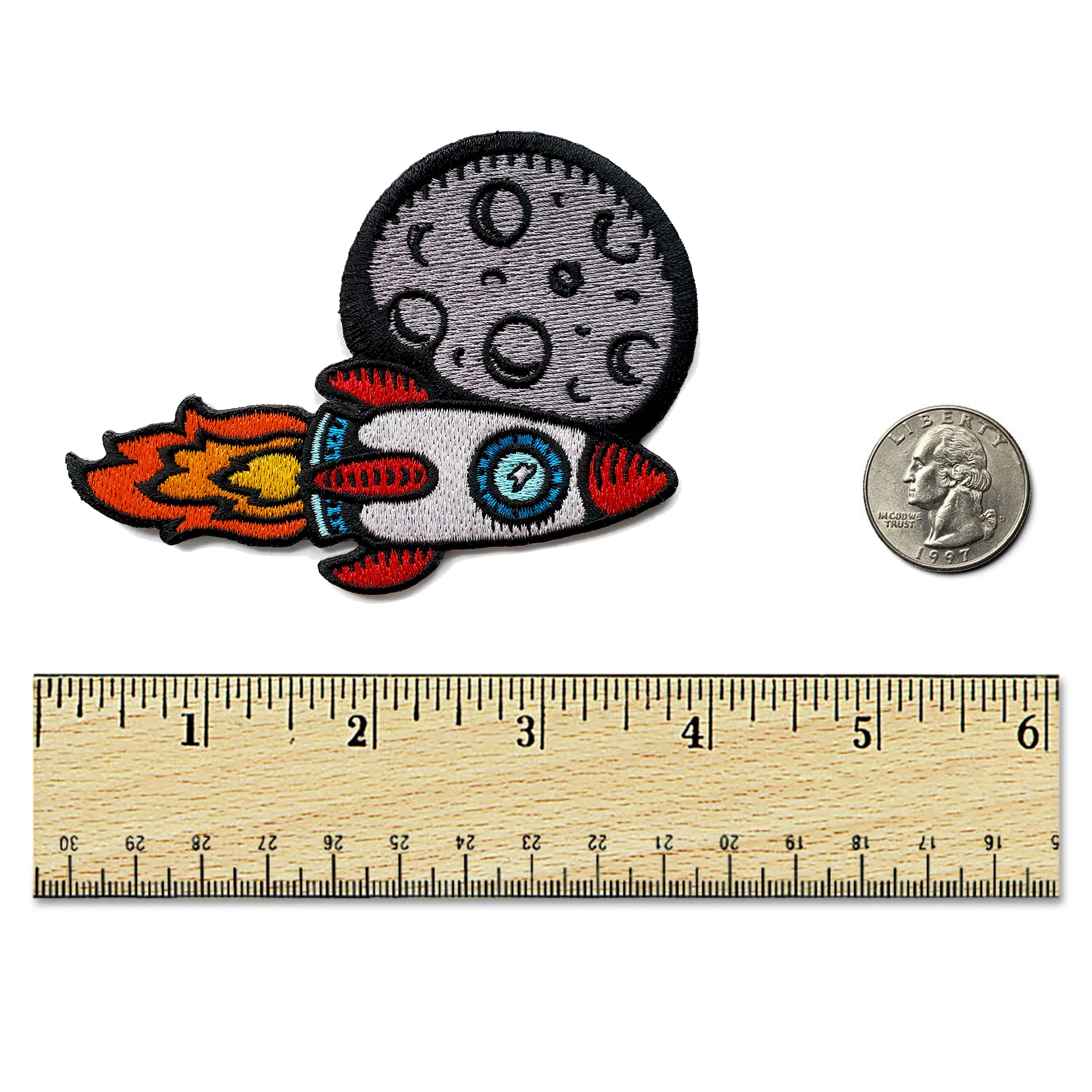 Kolorspun Pins - Wholesale Patch - To The Moon Rocket Ship Patch - Iron on Patch2
