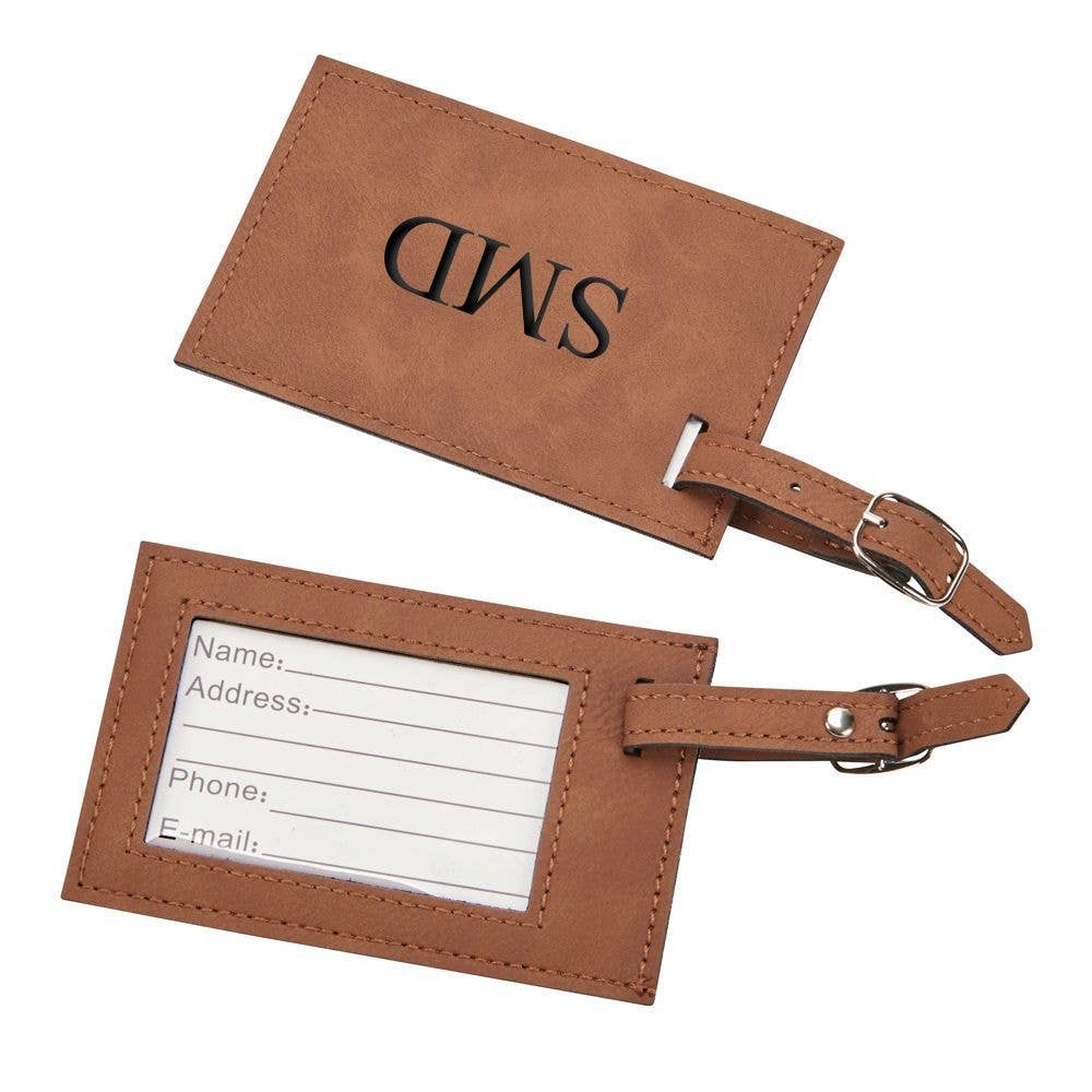 Creative Gifts International Inc. - Wholesale Luggage Tag - Leatherette Luggage Tag, Caramel 2.75" X 4.375"1