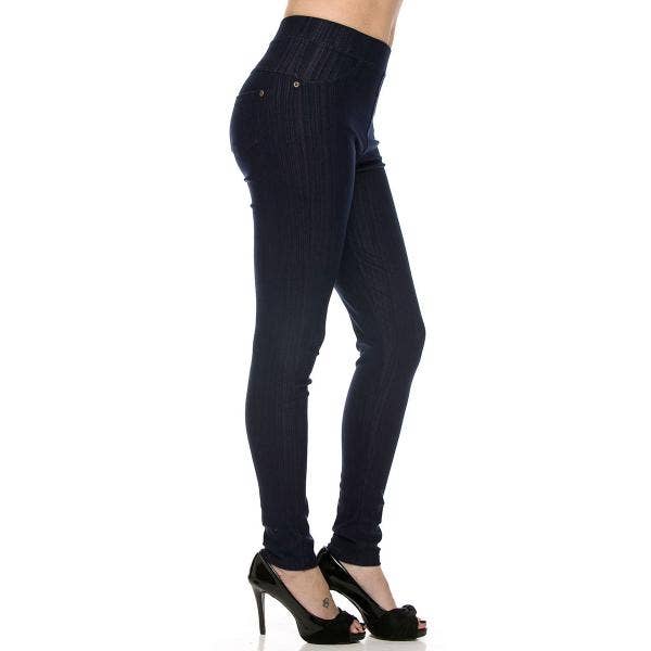 The Magic Scarf Company - Wholesale Leggings - Dames - Denimlegging - enkellengte met achterzakken J0411