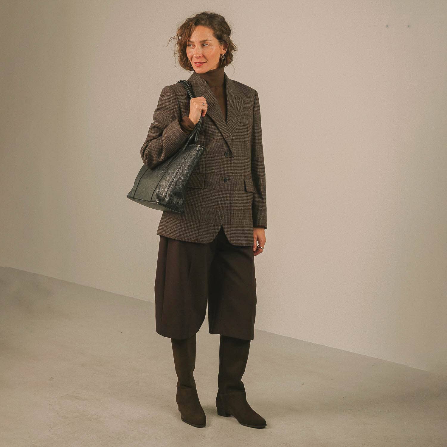 brown Martha High Boots, dark chocolate velvet for wholesale on Faire7