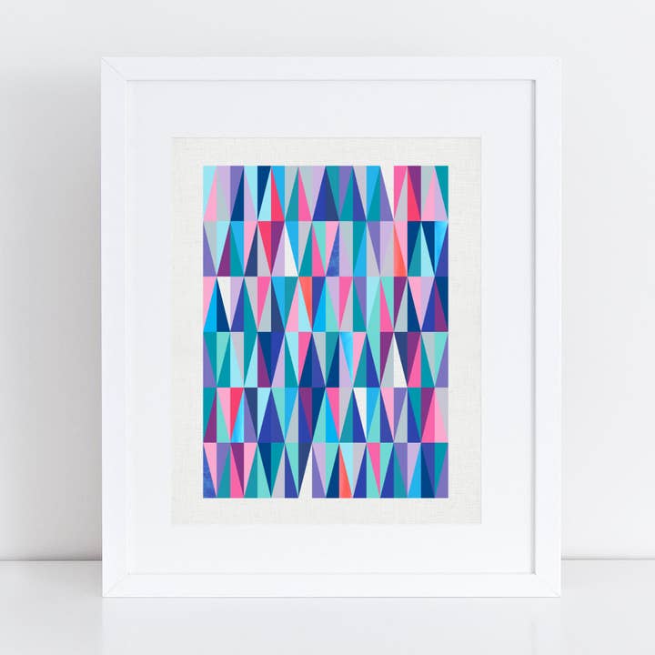 Estampado azul geométrico de diamantes para venta al por mayor de Creative Monsoon