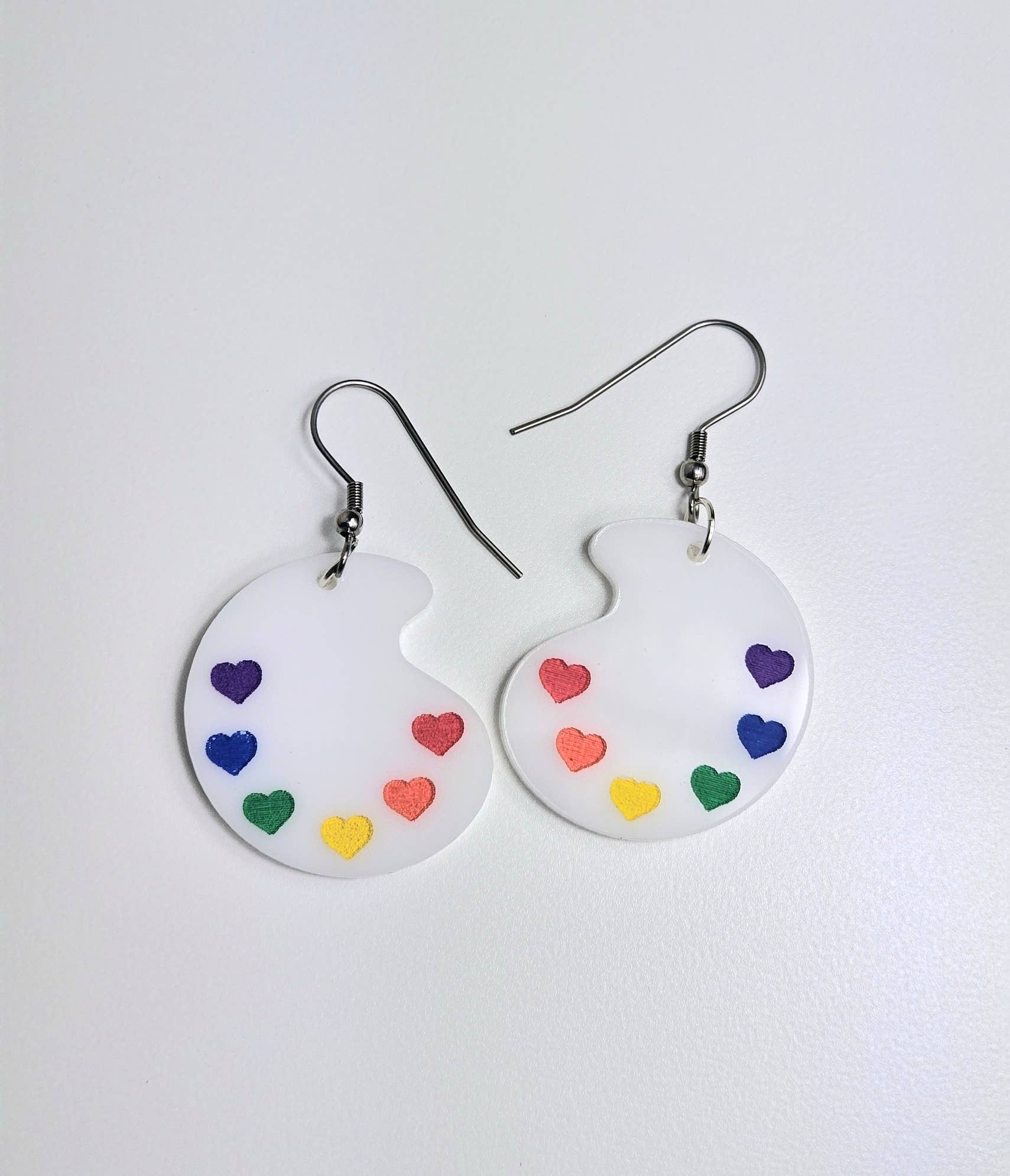 Jedi Woods LLC - Vendita all'ingrosso Orecchini pendenti - Orecchini Rainbow Paint Pallet, orecchini Subtle Pride, Queer12