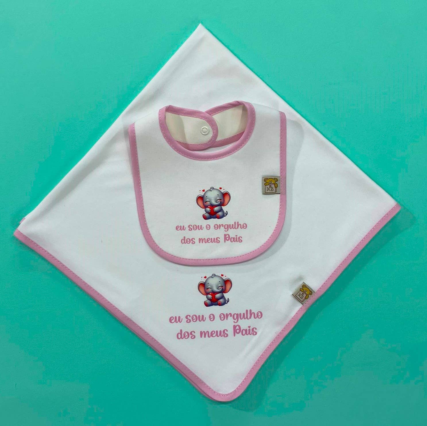 Noty Baby - Wholesale Embroidery/Cross Stitch Supplies - 100% cotton diaper and bib sets Parents' Pride3