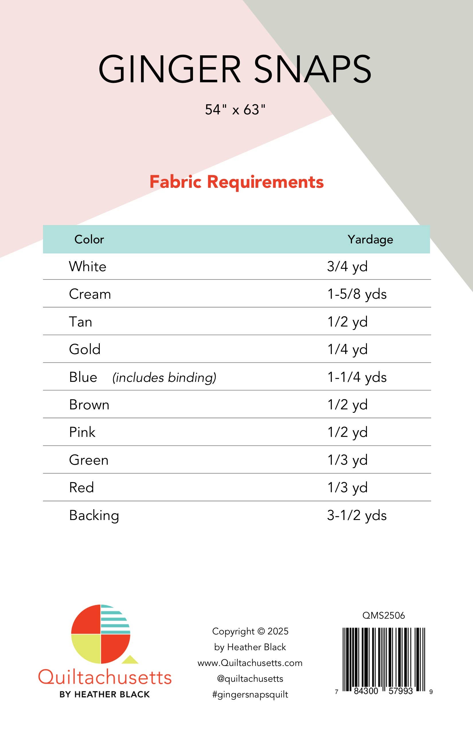 Quiltachusetts - Wholesale Quilt - Ginger Snaps Quilt Pattern2