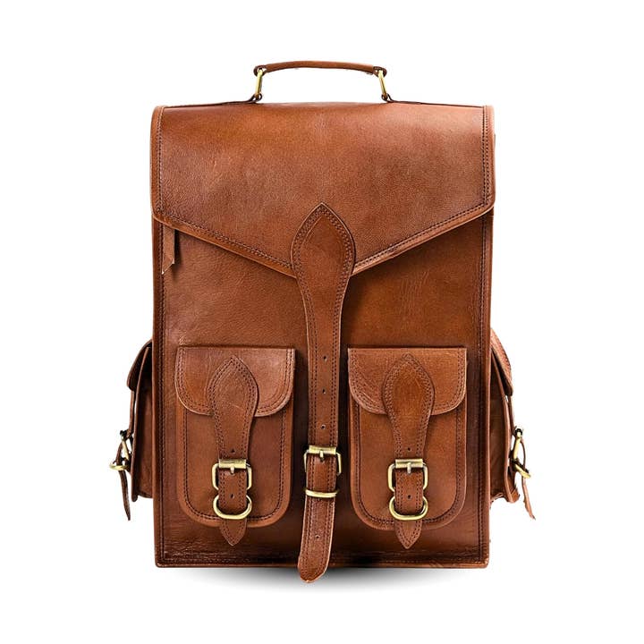 Vintage Leather Backpack Rucksack for wholesale by Classy Leather Bags