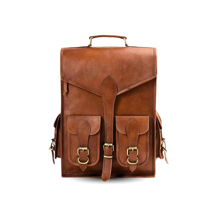 Vintage Leather Backpack Rucksack for wholesale by Classy Leather Bags