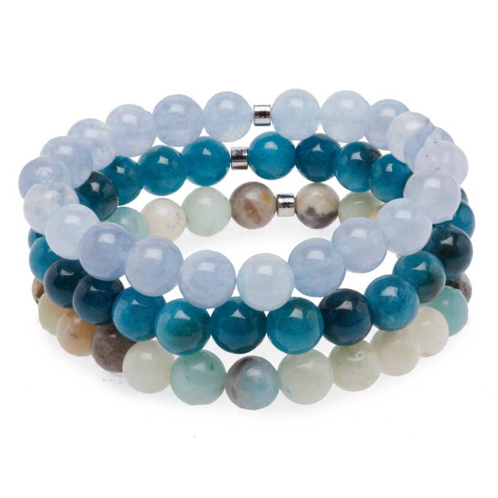 Set of 3 “Communication” Energy Bracelets for wholesale by KARMA YOGA SHOP