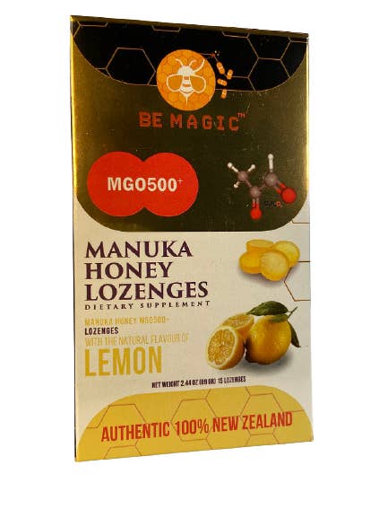 Pastilles MGO 500+ miel de Manuka+citron, 15 ct. Nouvelle-Zélande pour la vente par Bee Magic