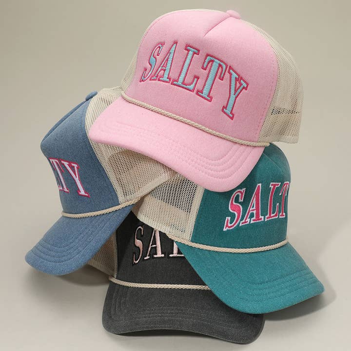 Sensibling Corp. - Wholesale Trucker Hat - Women's - SALTY Message Embroidered Mesh Back Trucker Hat9