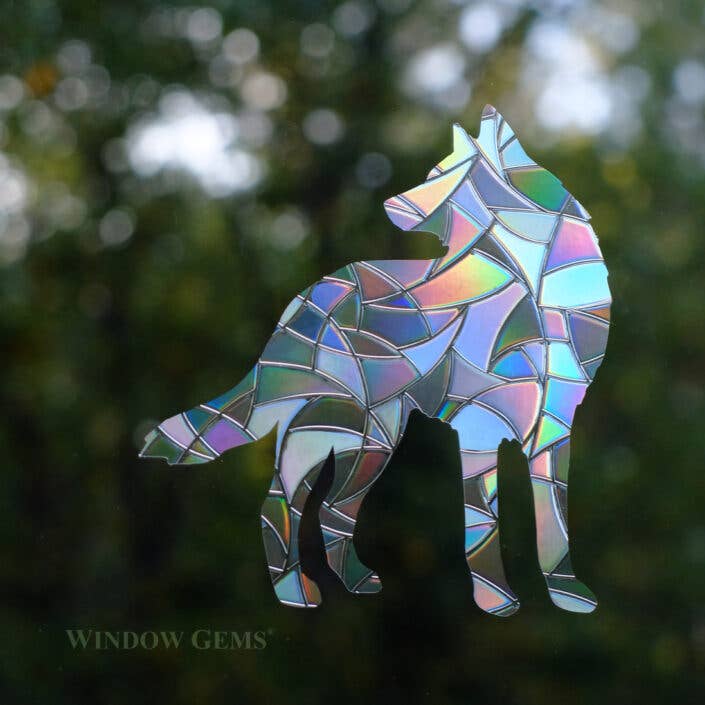 Window Gems - Wholesale Suncatcher - Wolf Window Clings - Prismatic Bird Strike Prevention3