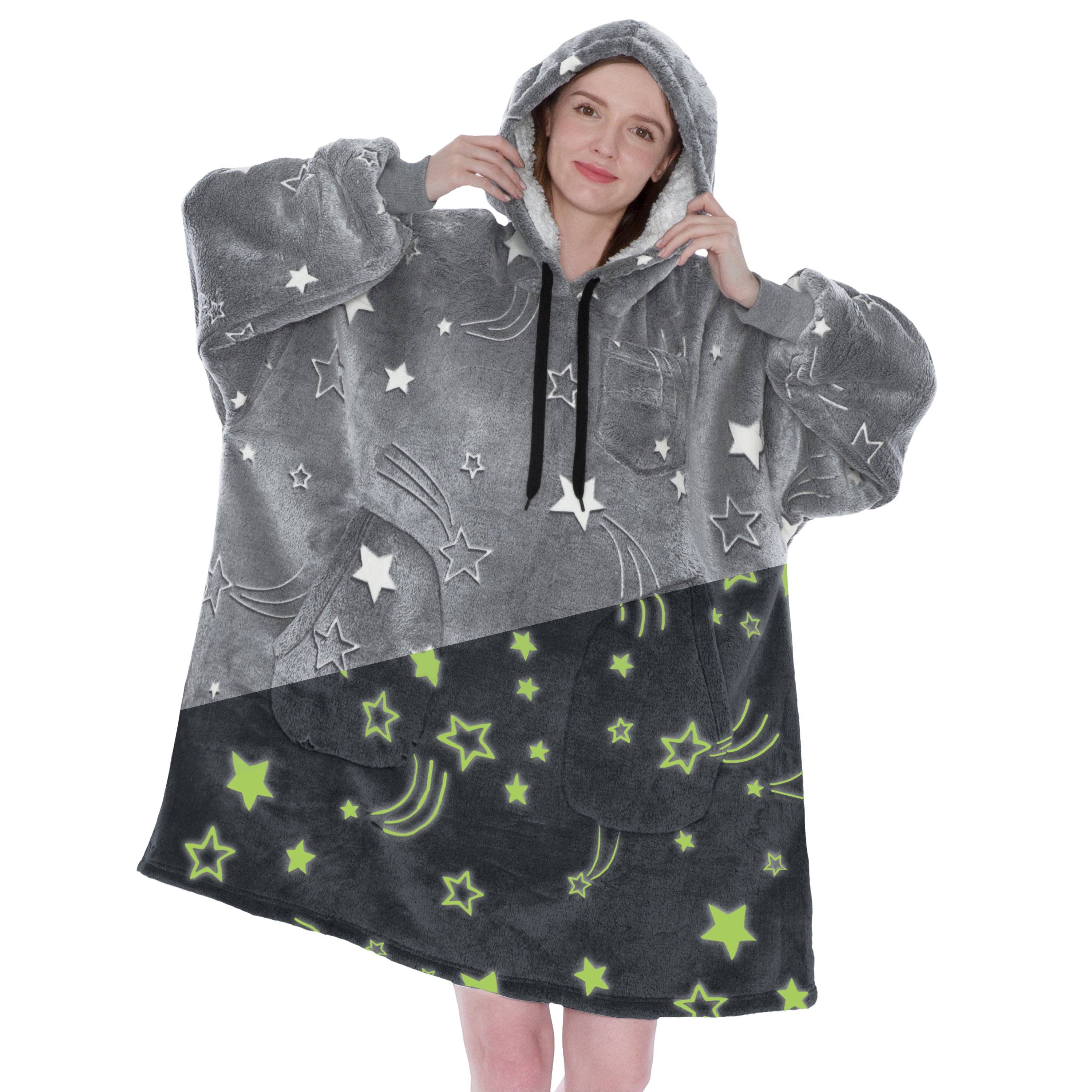 Pavilia - Wholesale Hoodie - Women's - Chest Pocket Sherpa Hoodie Blanket - Patch Pocket (Regular / Long)27