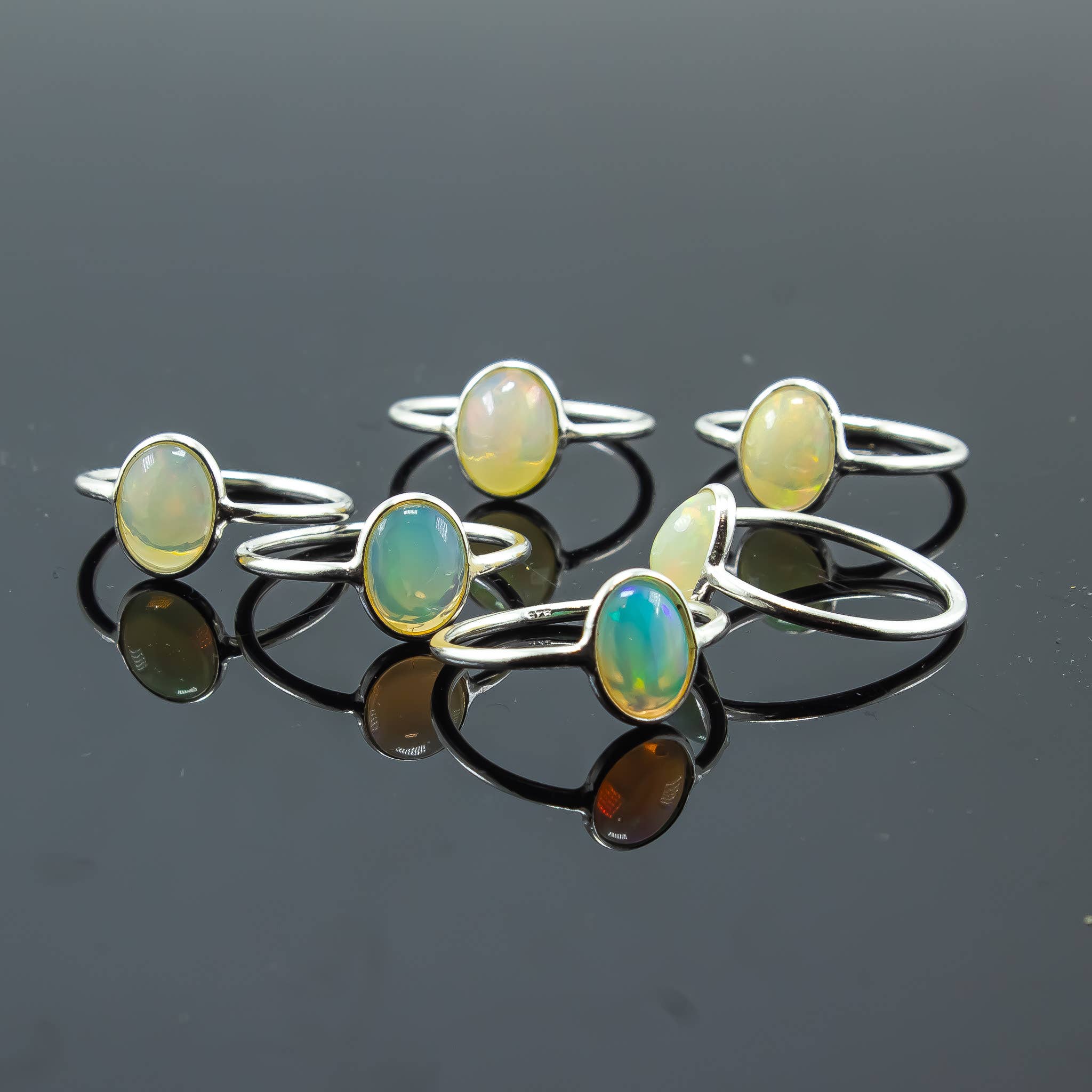 Quasar Gems USA – wholesale Single stone/solitaire ring – Opal Ring Sterling Silver 925 0