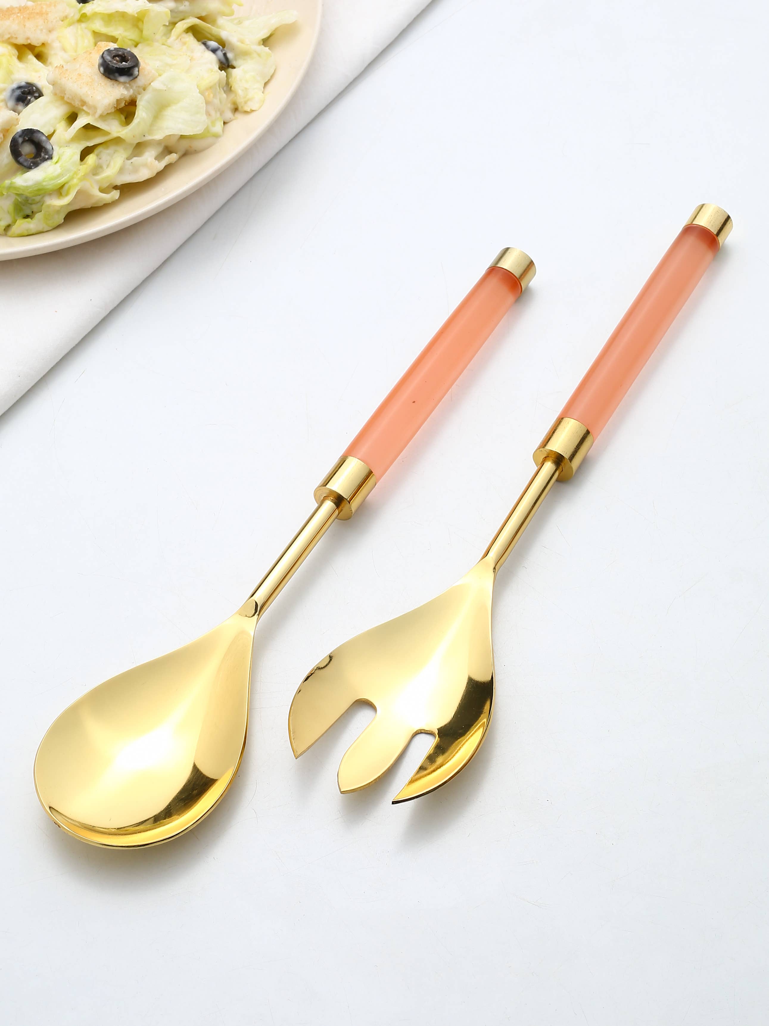 Tiramisu - Wholesale Serving Utensil - Metal & Resin Salad Server 2- Piece Set (13)2