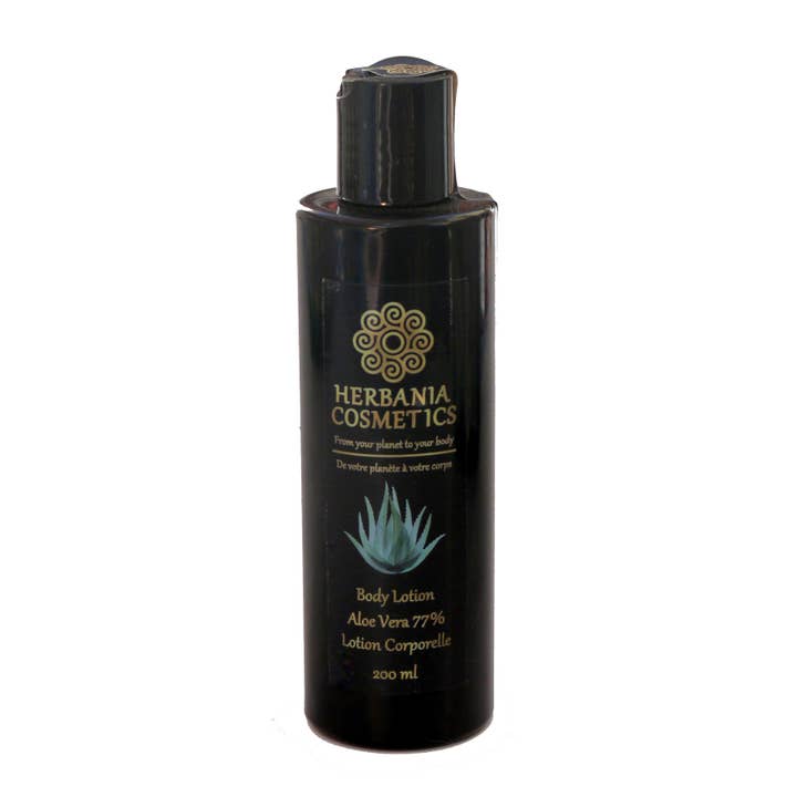 Lotion pour le corps 77% d'aloe vera. 200 ml pour la vente par Herbania Cosmetics