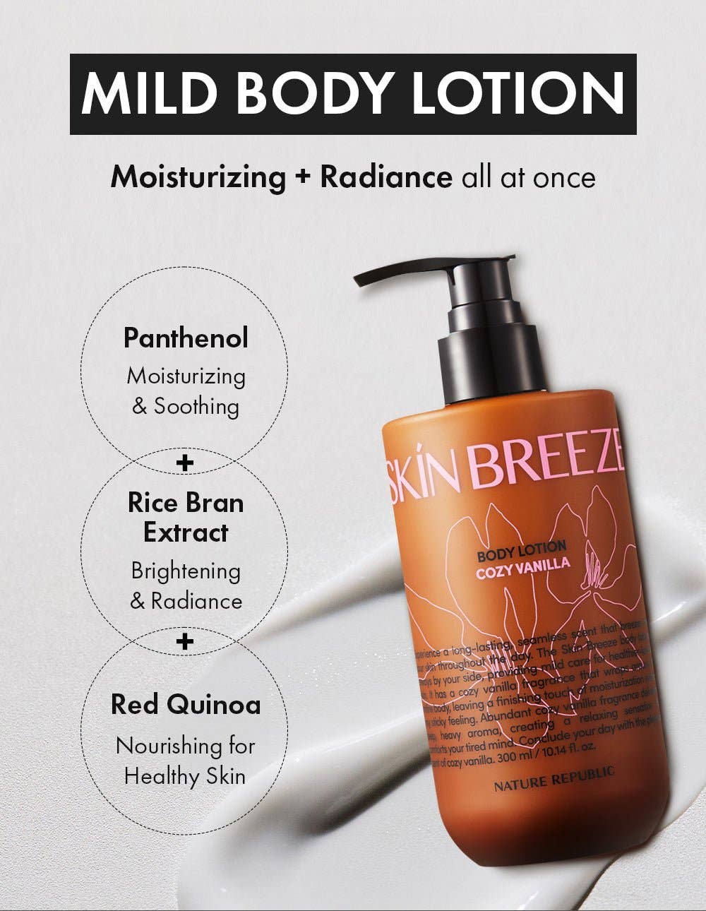 VIAI Beauty - Wholesale Body Wash/Shower Gel - NATURE REPUBLIC Skin Breeze Cozy Vanilla Body Wash or Body Lotion3