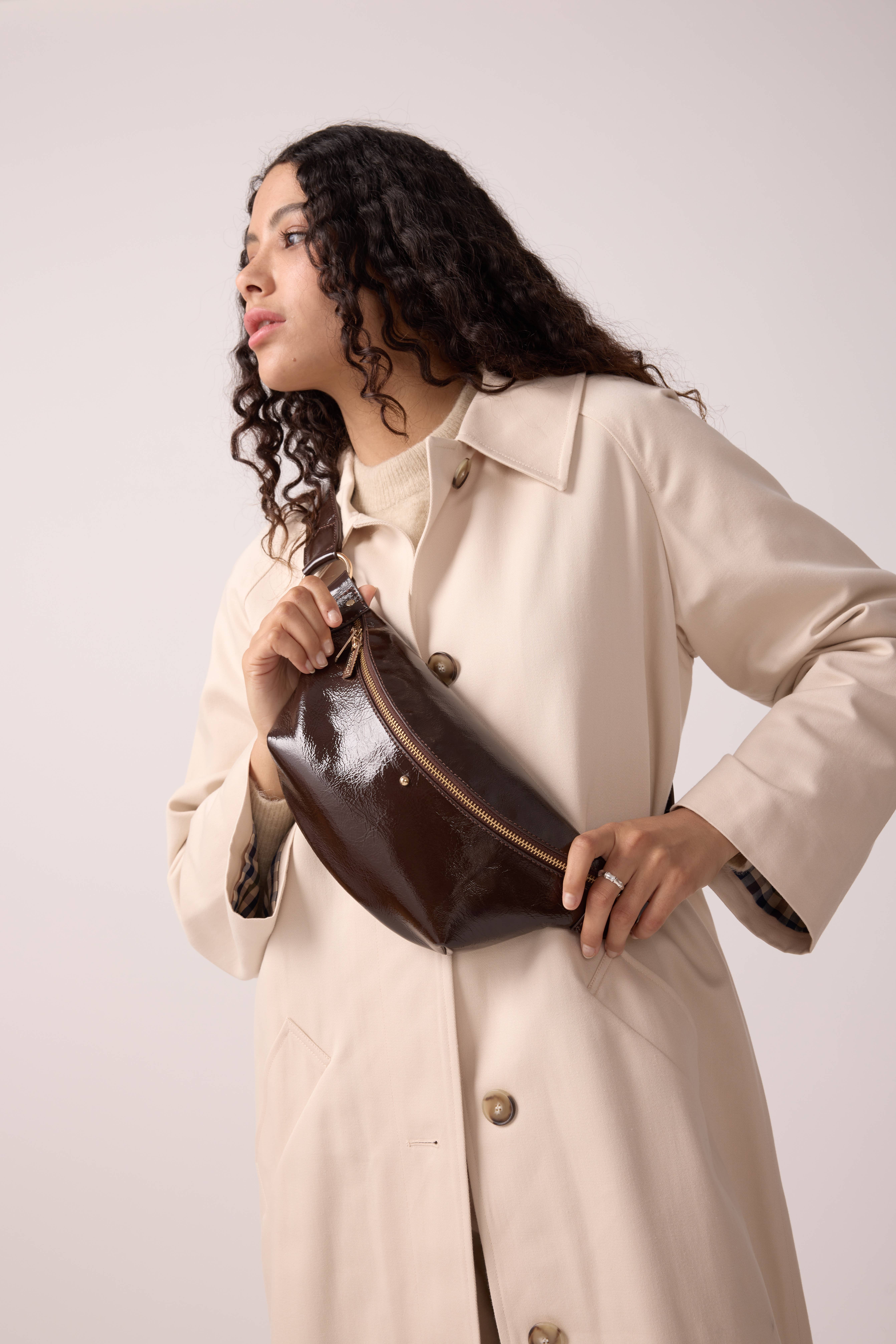 Maradji - Wholesale Shoulder Bag - Women's - CHOCOLATE PATENT LEATHER FANNY PACK NICOLE1