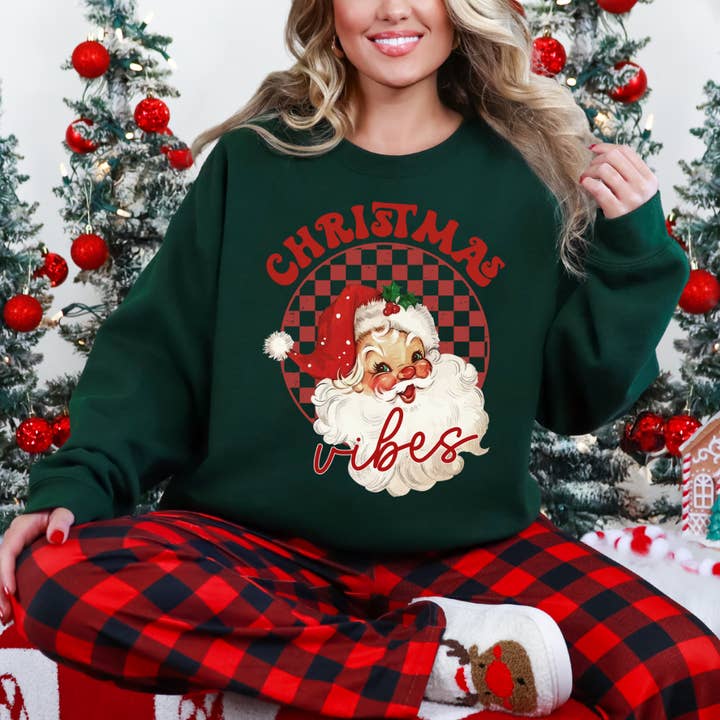Christmas Vibes Sweatshirt for wholesale by Meg and Kate Creations