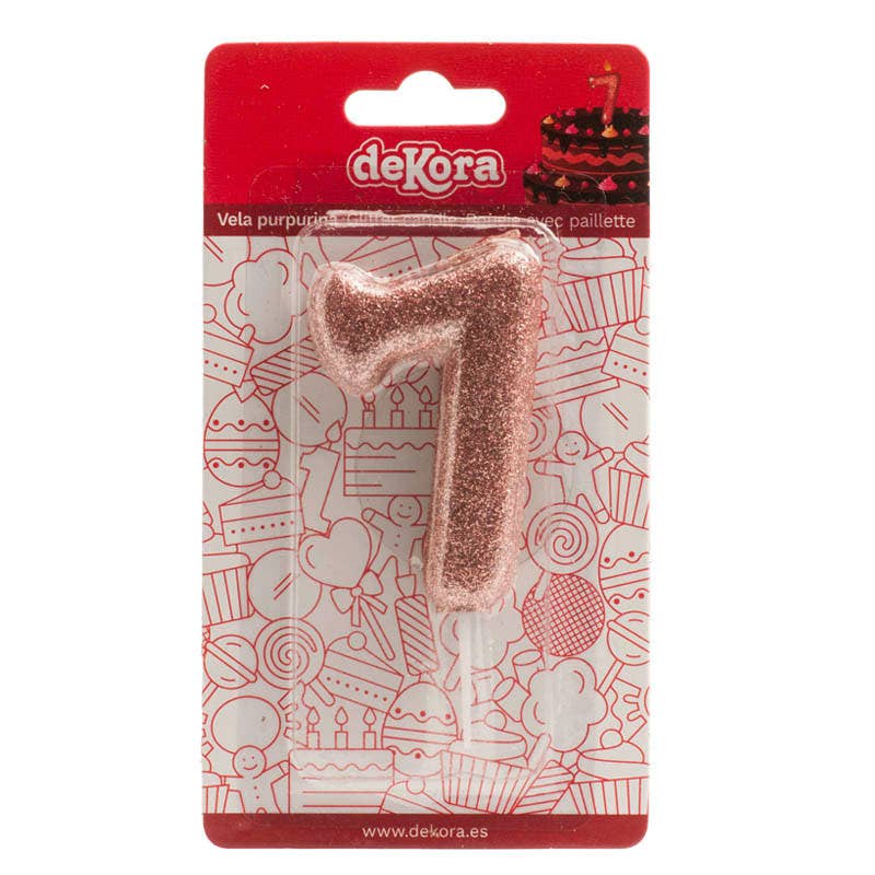 Birthday candle for cakes with pink glitter for wholesale on Faire19