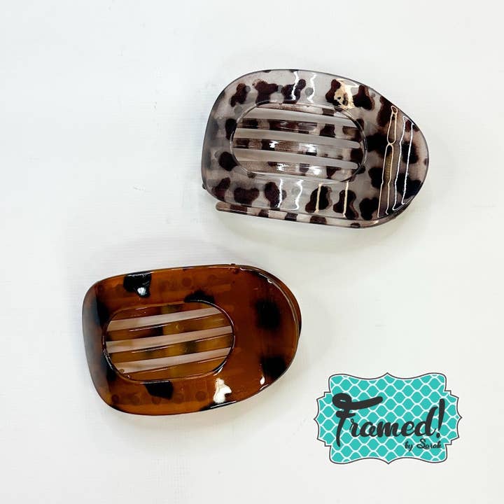 Set of 2 Printed Flat Hair Clips for wholesale by Framed By Sarah