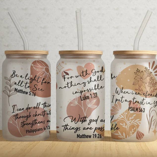 Bible Verse Libbey The Lord is My Light Glass Tumbler Bible Verse Libbey The Lord is My Light Glass Tumbler