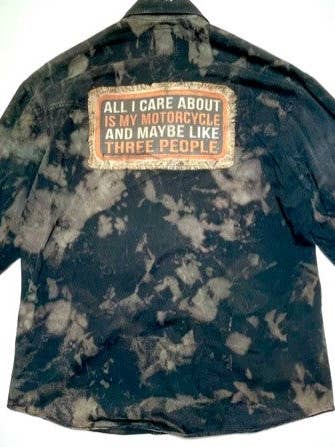 DENIM SHIRT MOTORCYCLE (MEN'S XL) #23 for wholesale by Jana's Flannels