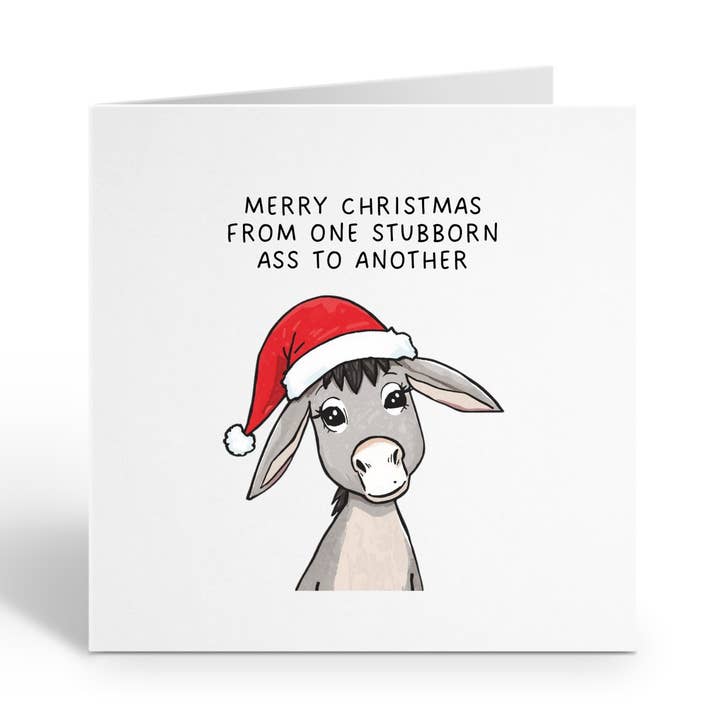 Funny Christmas Card - Cute Donkey Pun for wholesale by Smirk & Scribble